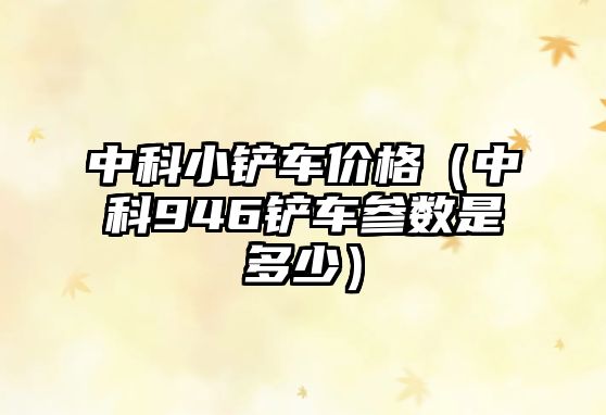 中科小鏟車價格（中科946鏟車參數是多少）